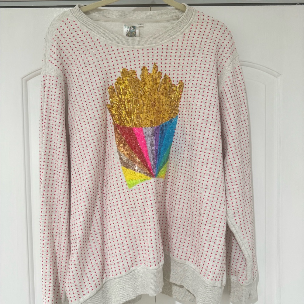 QOS FRENCH FRY SWEATSHIRT. Size Large. Good condition.